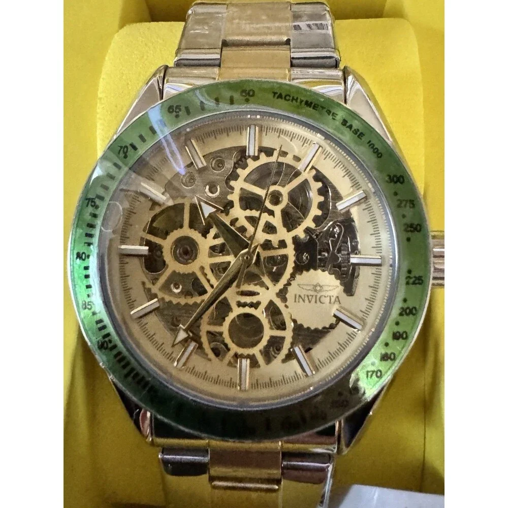 WATCH IT WORK! Mens Invicta Objet D Art Automatic W/Skeleton Dial 43mm SHARP!